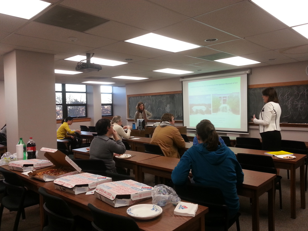 Dr. Straughn and Bozenna speaking to class