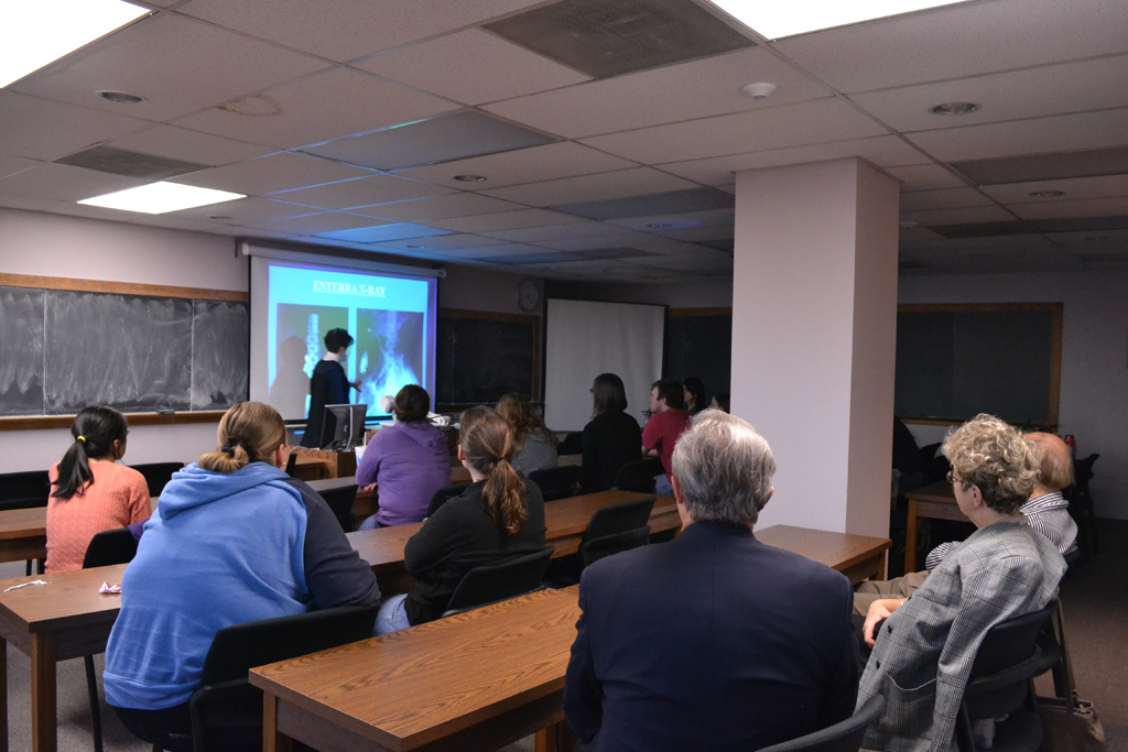 Irena discribing body scan image